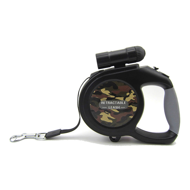 Laisse Rétractable Camouflage avec Lampe LED pour Grand Chien — 5M & 8M