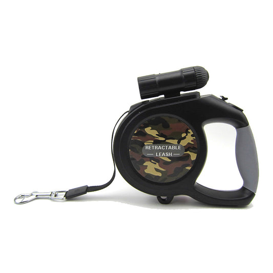 Laisse Rétractable Camouflage avec Lampe LED pour Grand Chien — 5M & 8M