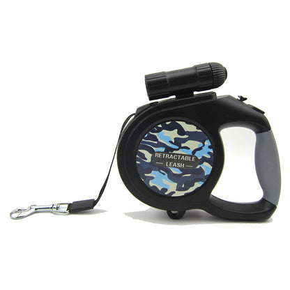 Laisse Rétractable Camouflage avec Lampe LED pour Grand Chien — 5M & 8M