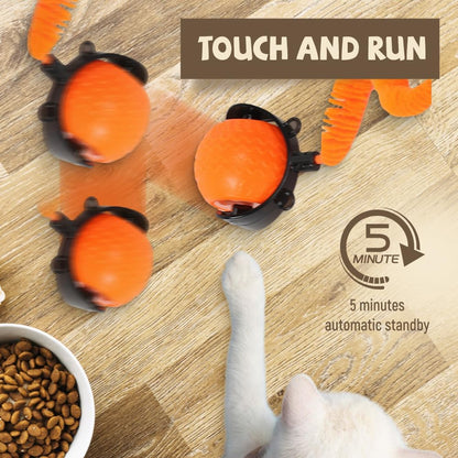 Balle Interactive Auto-Roulante pour Chat — Souris & Cordon Inclus