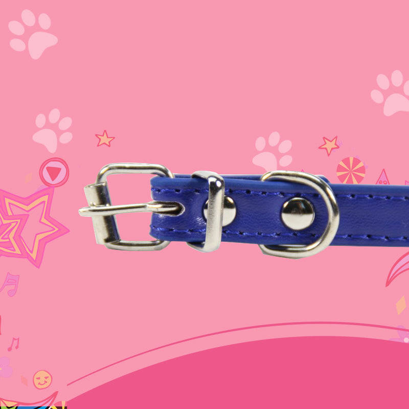 Collier PU avec Boucle Métallique pour Chien et Chat