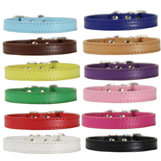 Collier PU avec Boucle Métallique pour Chien et Chat