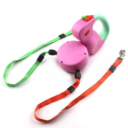Dual Retractable Leash for Two Dogs — 3M Nylon