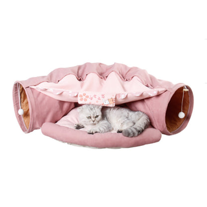 Tunnel Nid pour Chat – Lavable & Démontable, Jouet Interactif