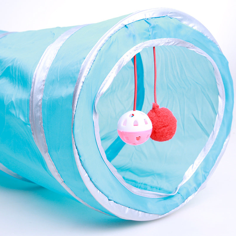 Tunnel Pliable pour Chat – 120 cm, Armature Acier, Rangement Facile
