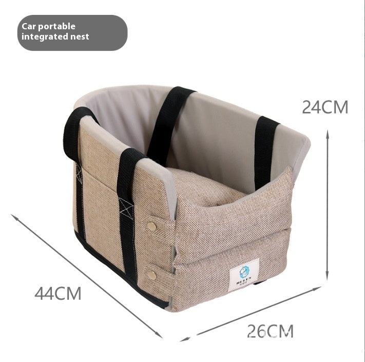Siège Sécurité Voiture pour Chat — Nid Confortable Gris ou Beige