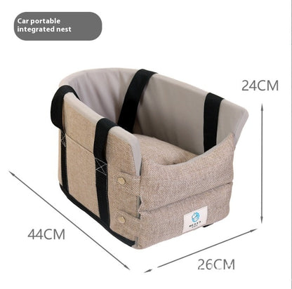 Siège Sécurité Voiture pour Chat — Nid Confortable Gris ou Beige