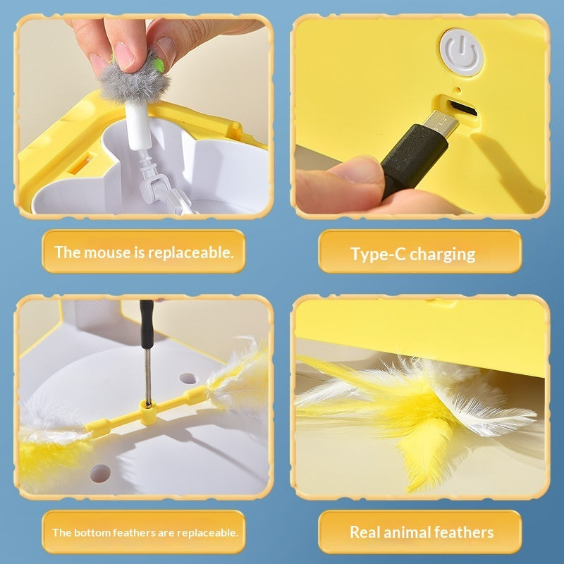 Jouet Interactif 3-en-1 Maison Fromage pour Chat – Apaisant & Cognitif