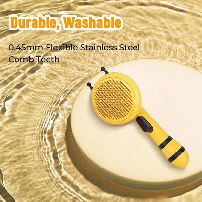 Brosse Auto-Nettoyante en Forme d’Abeille — Éjection Poils en 1 Clic