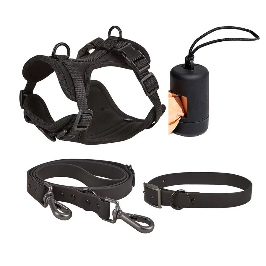 Set 4 Pièces pour Chien — Collier, Laisse, Harnais & Gamelle | Imperméable