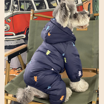 Doudoune à Capuche pour Chien – Chaude, 4 Pattes, Polyester Rembourré