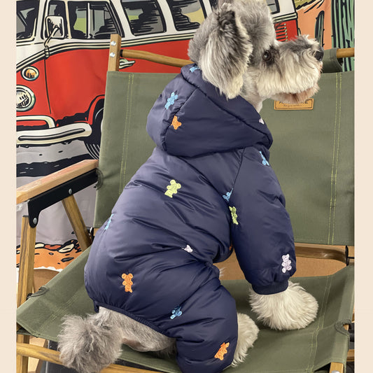 Doudoune à Capuche pour Chien – Chaude, 4 Pattes, Polyester Rembourré