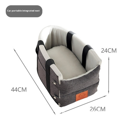 Siège Sécurité Voiture pour Chat — Nid Confortable Gris ou Beige