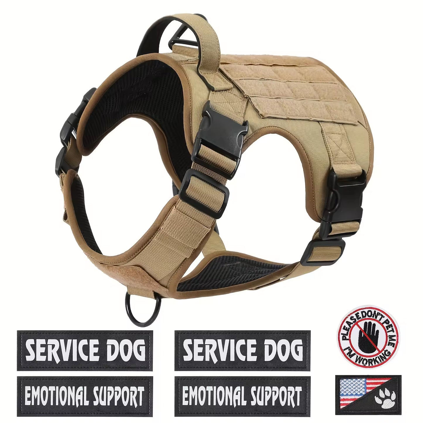Gilet Harnais Tactique Réfléchissant pour Chien — Boucle Métallique