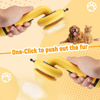 Brosse Auto-Nettoyante en Forme d’Abeille — Éjection Poils en 1 Clic