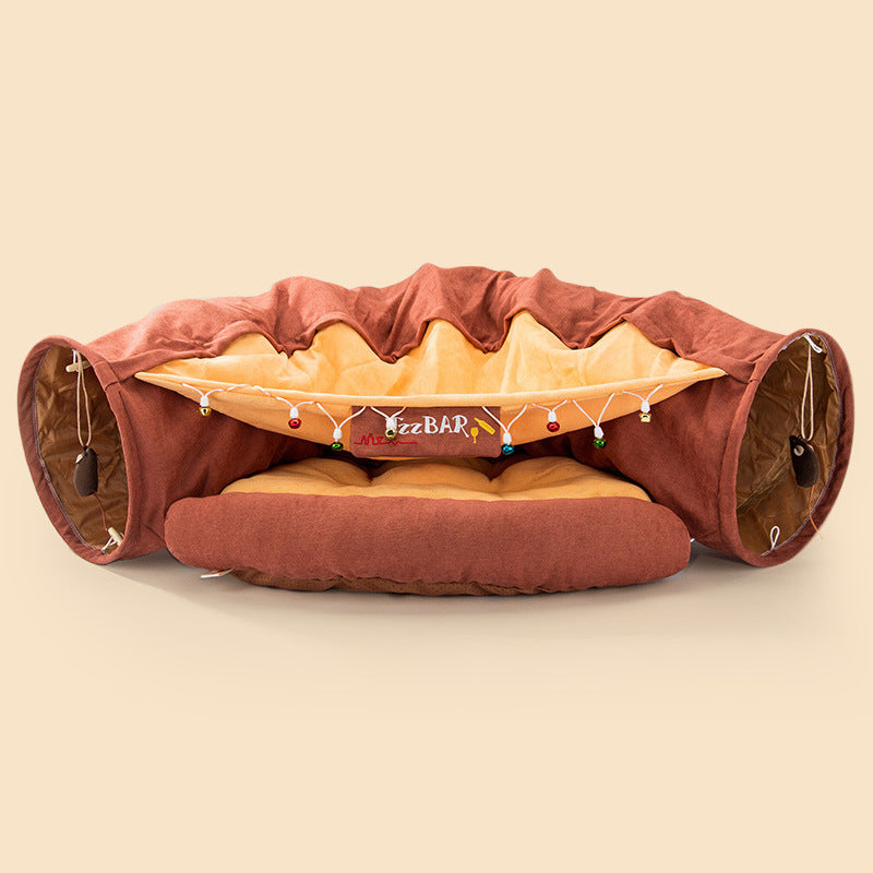 Tunnel Nid pour Chat – Lavable & Démontable, Jouet Interactif