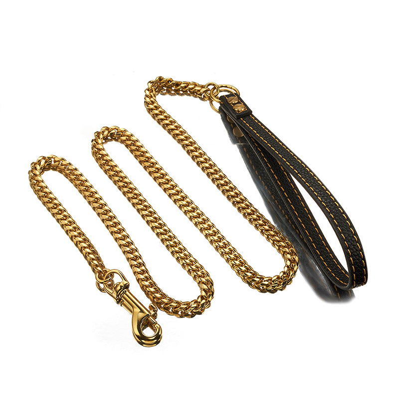 Laisse Chaîne Cuban Link en Acier Inoxydable pour Chien