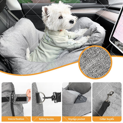 Niche Voiture Lavable & Détachable pour Chien — 60×50×38 cm