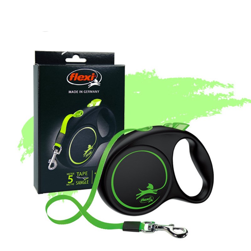 Laisse Rétractable Flexi FUN 5M pour Animal — Vert Fluo & Rose