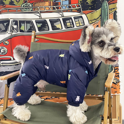 Doudoune à Capuche pour Chien – Chaude, 4 Pattes, Polyester Rembourré