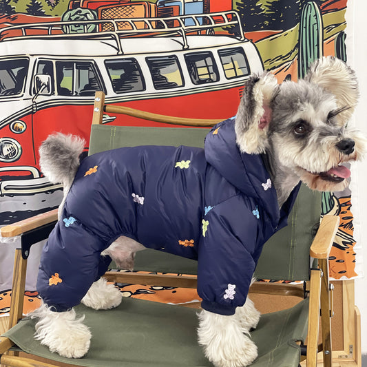 Doudoune à Capuche pour Chien – Chaude, 4 Pattes, Polyester Rembourré