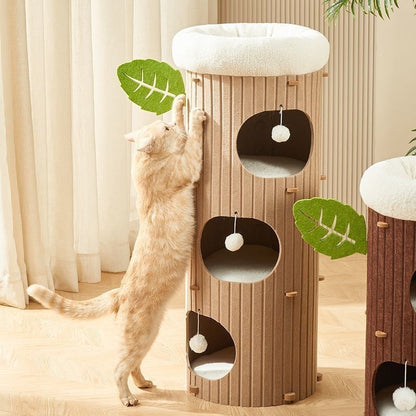 Arbre à Chat en Feutre – Nid Douillet Multiétagé Toutes Saisons