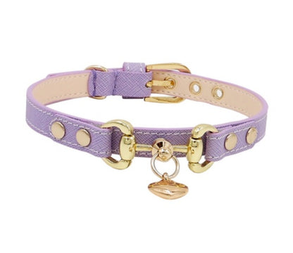 Collier en Cuir Motif Lézard Double Boucle pour Chien — XS à XL