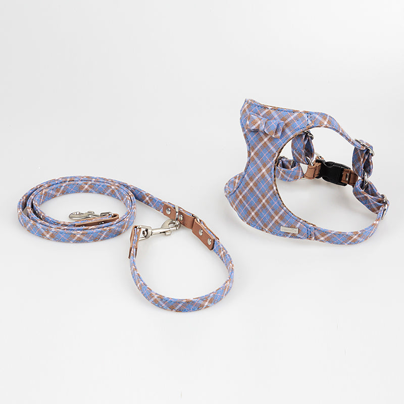 Harnais Style Débardeur pour Petit & Moyen Chien — Coton & Cuir | XS, S & M