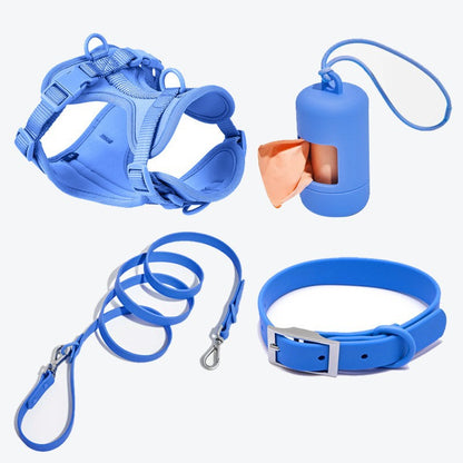 Set 4 Pièces pour Chien — Collier, Laisse, Harnais & Gamelle | Imperméable