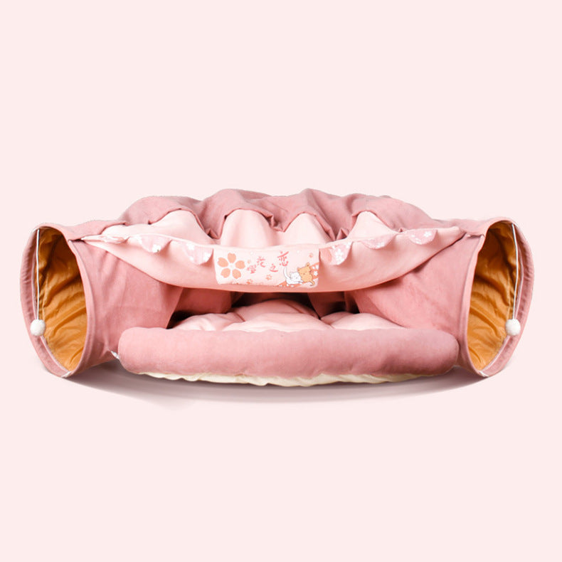 Tunnel Nid pour Chat – Lavable & Démontable, Jouet Interactif