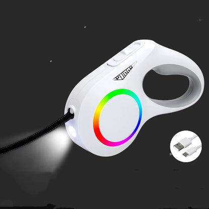 Laisse Rétractable Automatique avec Lumière LED pour Chien