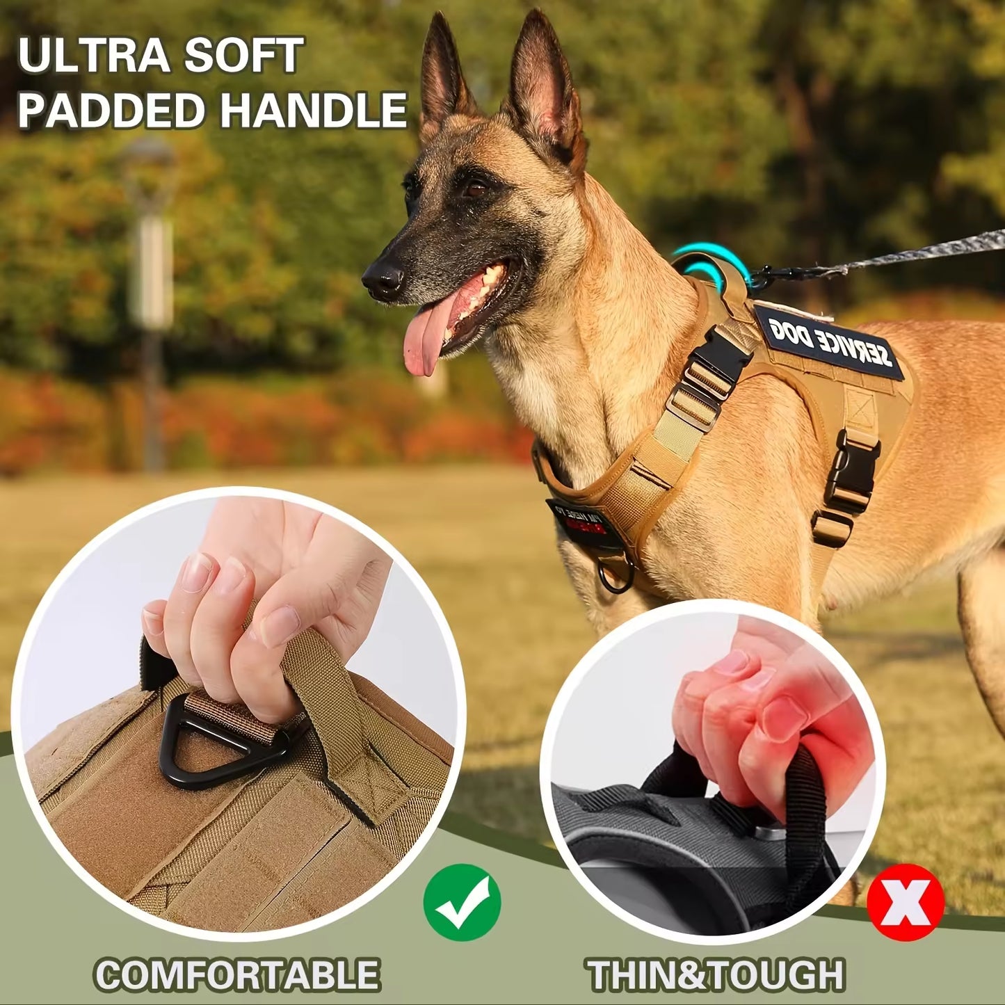Gilet Harnais Tactique Réfléchissant pour Chien — Boucle Métallique