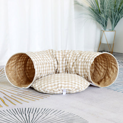 Nid Tunnel Donut pour Chat – Labyrinthe Toutes Saisons, 12 Coloris