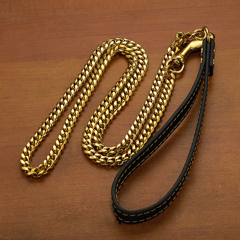 Laisse Chaîne Cuban Link en Acier Inoxydable pour Chien