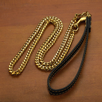 Laisse Chaîne Cuban Link en Acier Inoxydable pour Chien