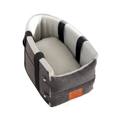 Siège Sécurité Voiture pour Chat — Nid Confortable Gris ou Beige