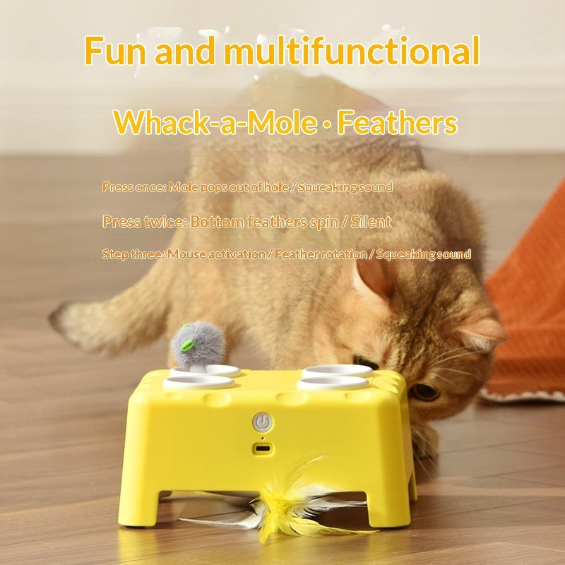 Jouet Interactif 3-en-1 Maison Fromage pour Chat – Apaisant & Cognitif