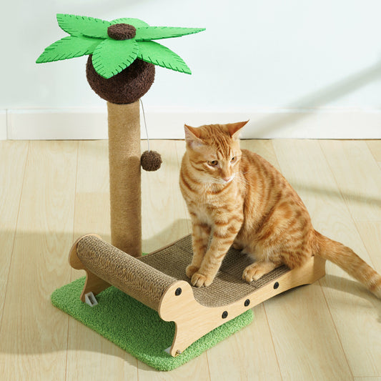 Chaise Lounge en Bois pour Chat – Griffoir & Nid Multifonction