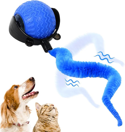Balle Interactive Auto-Roulante pour Chat — Souris & Cordon Inclus