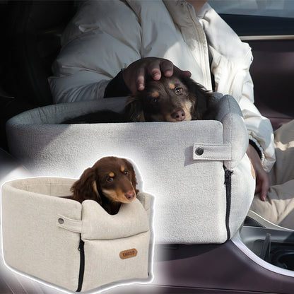 Siège Console Centrale Voiture pour Petit Chien & Chat — Portable & Sécurisé
