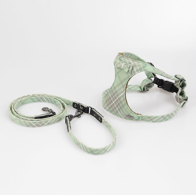 Harnais Style Débardeur pour Petit & Moyen Chien — Coton & Cuir | XS, S & M