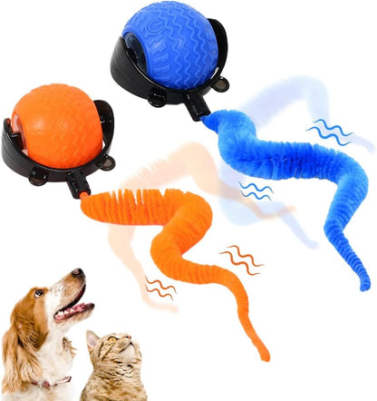 Balle Interactive Auto-Roulante pour Chat — Souris & Cordon Inclus