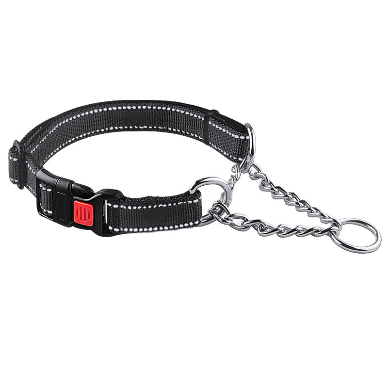 Collier Nylon Réfléchissant avec Boucle Acier Inoxydable pour Chien