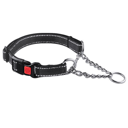 Collier Nylon Réfléchissant avec Boucle Acier Inoxydable pour Chien