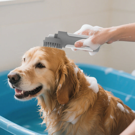 Brosse de Bain Silicone 2-en-1 pour Animaux — Massage & Nettoyage