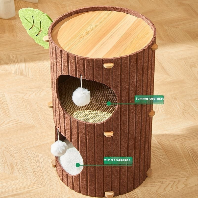 Arbre à Chat en Feutre – Nid Douillet Multiétagé Toutes Saisons