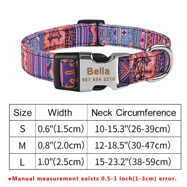 Collier Personnalisé pour Chien avec Plaque d'Identification Gravée