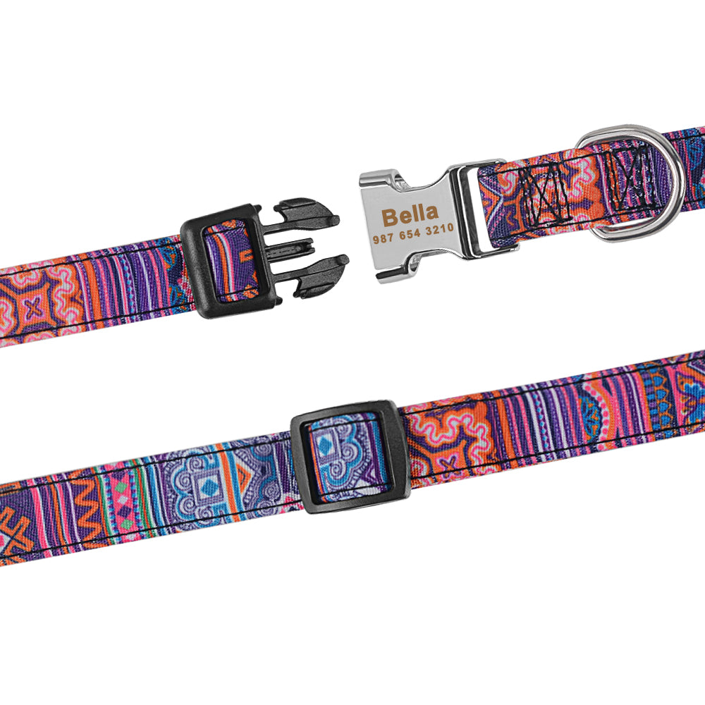 Collier Personnalisé pour Chien avec Plaque d'Identification Gravée