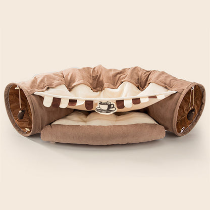 Tunnel Nid pour Chat – Lavable & Démontable, Jouet Interactif
