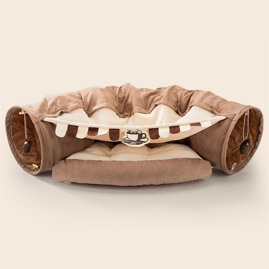 Tunnel Nid pour Chat – Lavable & Démontable, Jouet Interactif
